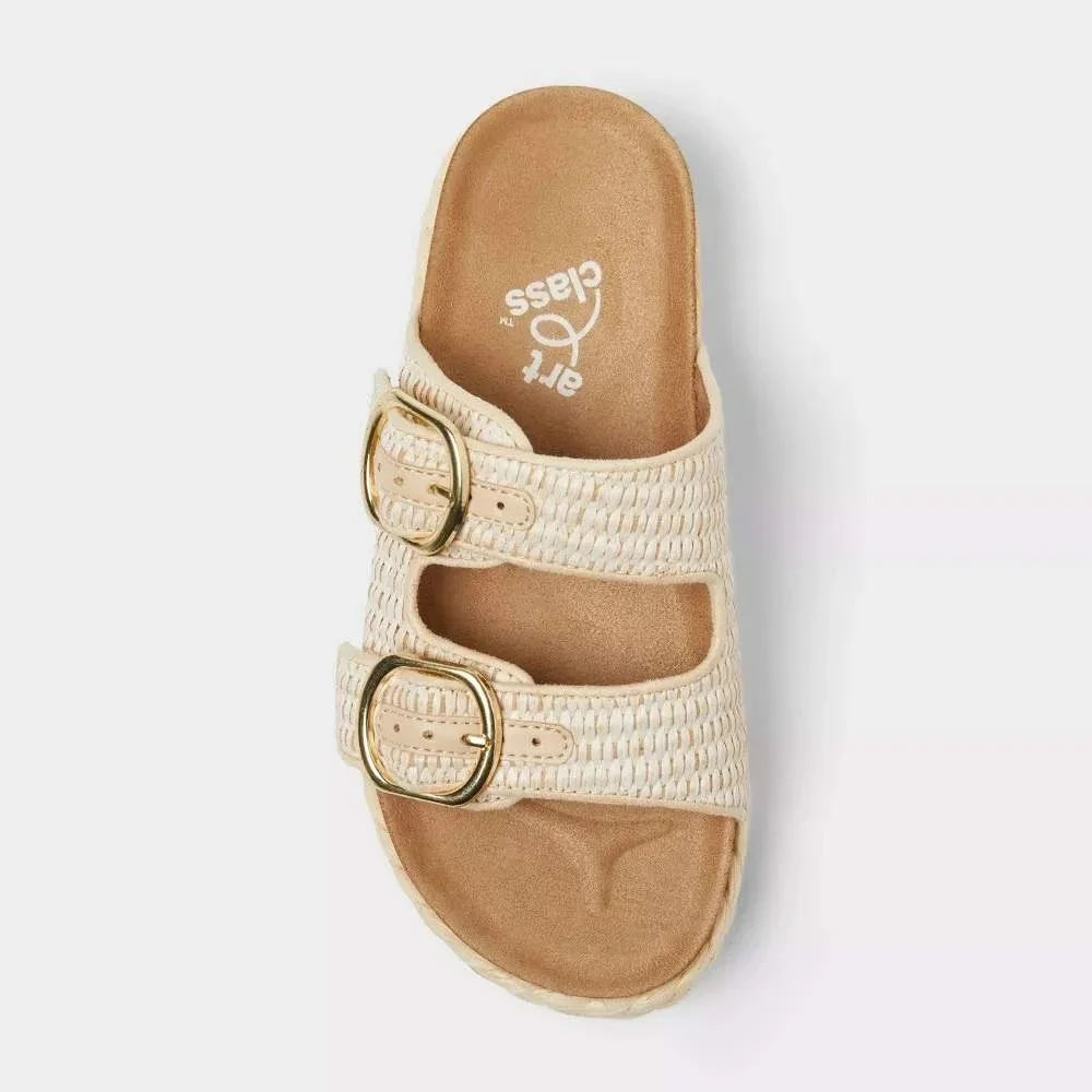 Little Girl Elvy Raffia Sandals by art class Ivory Size 3 New With Tags